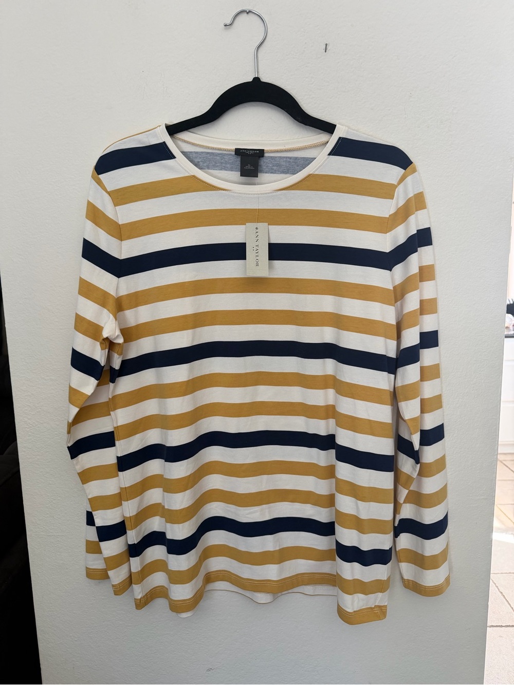 Ann Taylor striped long sleeve shirt, Size XL, NWT